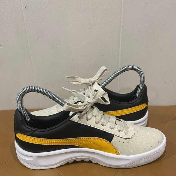 Puma Women's California TOL Off White Black/Yellow Sneakers Retro Shoes Size 7‎ - Picture 5 of 9